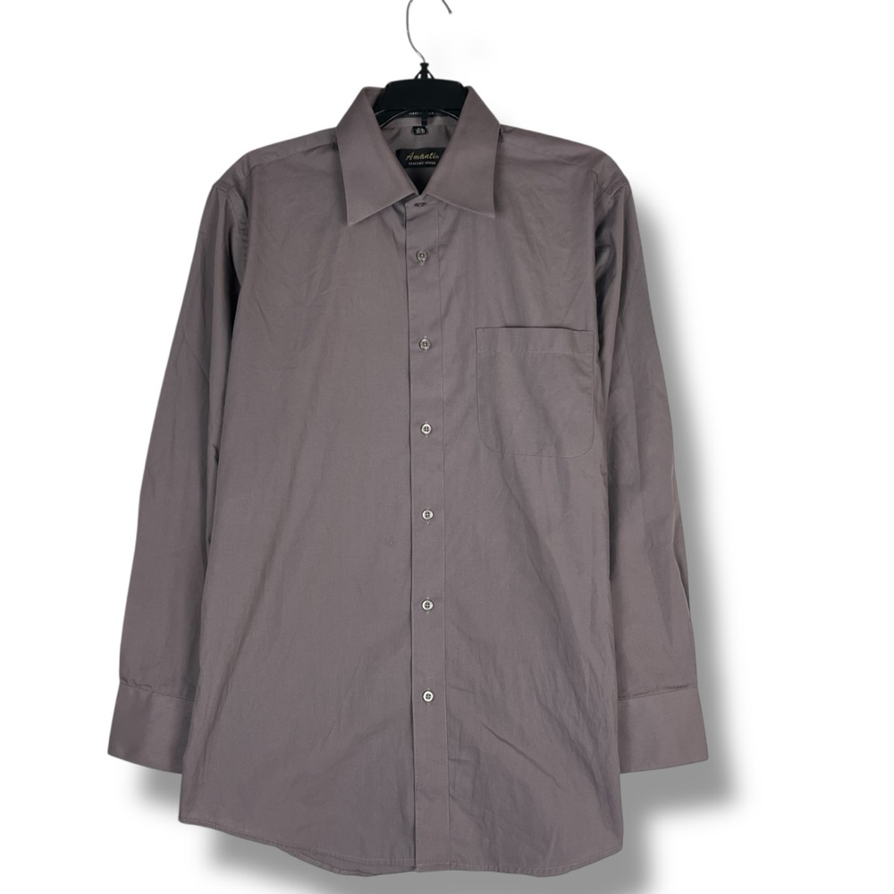 Amanti Shirt Mens 15.5 32/33 M Medium Gray Button Down Dress Shirt Casual